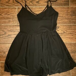 Black romper with open back